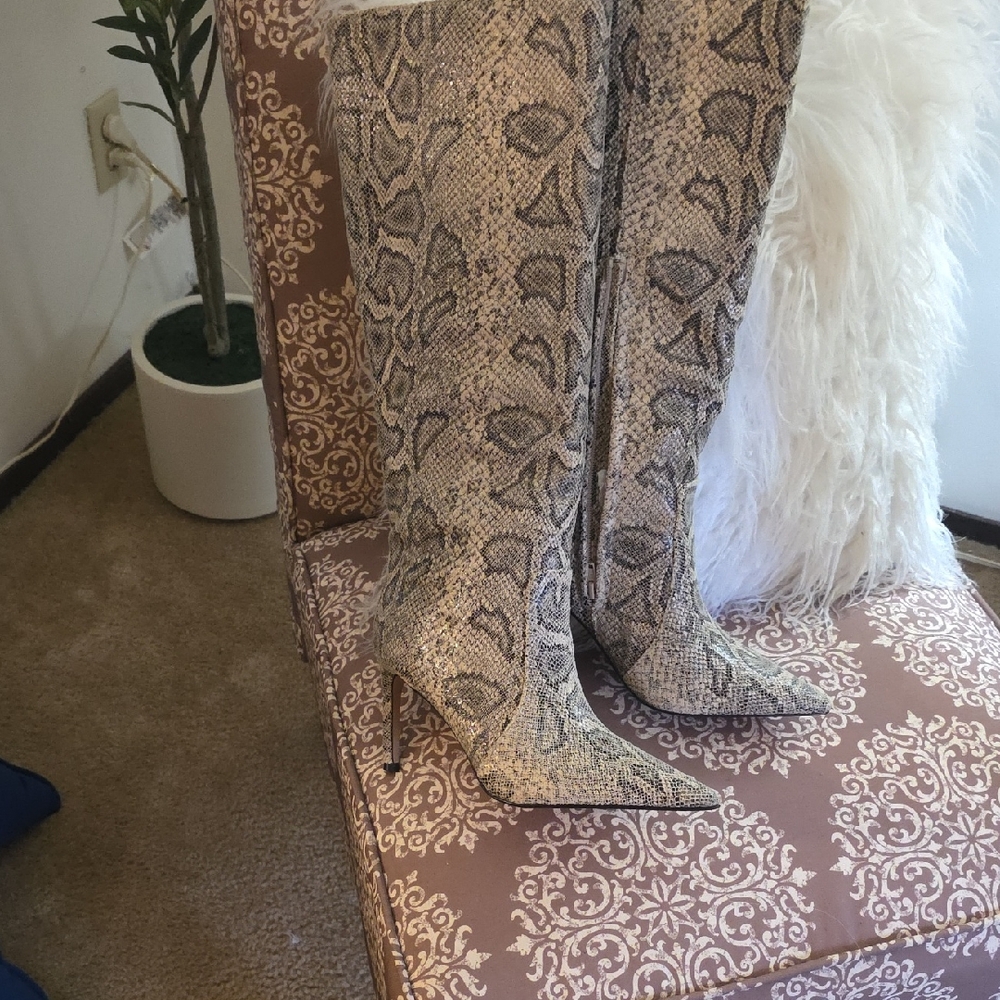 Express Snakeskin Heeled Boots